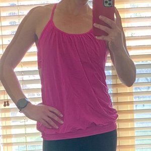 Lululemon Bright Pink Tank Top w/Built In Sports Bra (Size 6)